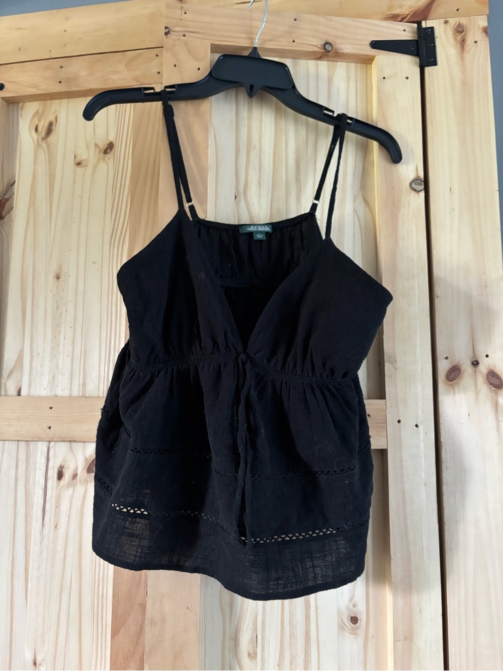 wild fable Black V-Neck Spaghetti Strap Tank Top